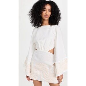 PRICE DROP ⬇️ Johanna Ortiz Mini Dress with bell sleeves and tie back! Like new.